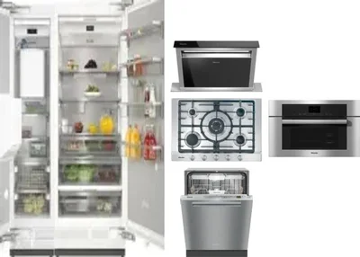6 Piece Package Includes Refrigerator, Freezer, Cooktop, Wall Oven, Hood And Dishwasher