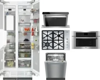 6 Piece Package Includes Refrigerator, Freezer, Cooktop, Wall Oven, Hood And Dishwasher