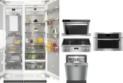 6 Piece Package Includes Refrigerator, Freezer, Cooktop, Wall Oven, Hood And Dishwasher