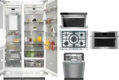6 Piece Package Includes Refrigerator, Freezer, Cooktop, Wall Oven, Hood And Dishwasher