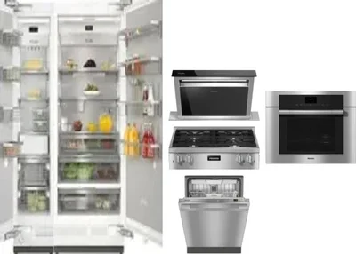6 Piece Package Includes Refrigerator, Freezer, Cooktop, Wall Oven, Hood And Dishwasher