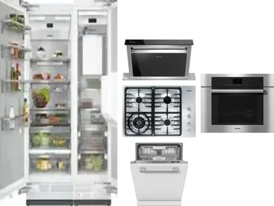 6 Piece Package Includes Refrigerator, Freezer, Cooktop, Wall Oven, Hood And Dishwasher