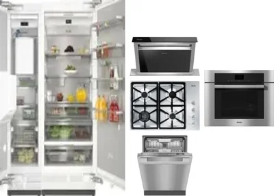 6 Piece Package Includes Refrigerator, Freezer, Cooktop, Wall Oven, Hood And Dishwasher