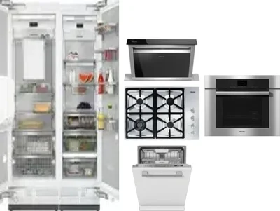 6 Piece Package Includes Refrigerator, Freezer, Cooktop, Wall Oven, Hood And Dishwasher