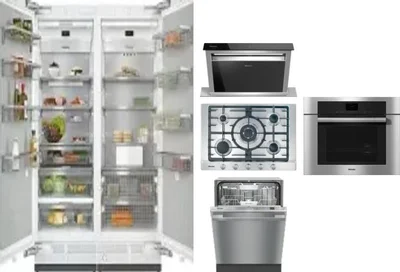 6 Piece Package Includes Refrigerator, Freezer, Cooktop, Wall Oven, Hood And Dishwasher