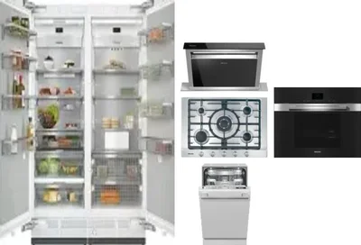6 Piece Package Includes Refrigerator, Freezer, Cooktop, Wall Oven, Hood And Dishwasher