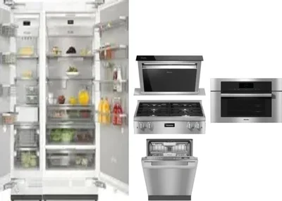 6 Piece Package Includes Refrigerator, Freezer, Cooktop, Wall Oven, Hood And Dishwasher