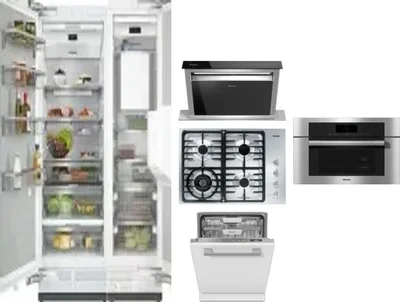 6 Piece Package Includes Refrigerator, Freezer, Cooktop, Wall Oven, Hood And Dishwasher
