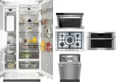 6 Piece Package Includes Refrigerator, Freezer, Cooktop, Wall Oven, Hood And Dishwasher