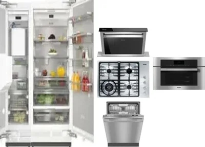 6 Piece Package Includes Refrigerator, Freezer, Cooktop, Wall Oven, Hood And Dishwasher