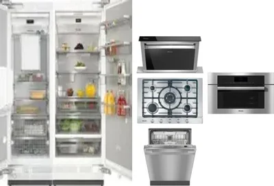 6 Piece Package Includes Refrigerator, Freezer, Cooktop, Wall Oven, Hood And Dishwasher