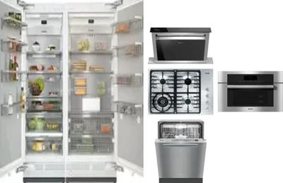 6 Piece Package Includes Refrigerator, Freezer, Cooktop, Wall Oven, Hood And Dishwasher