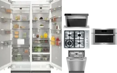 6 Piece Package Includes Refrigerator, Freezer, Cooktop, Wall Oven, Hood And Dishwasher
