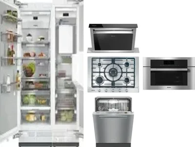 6 Piece Package Includes Refrigerator, Freezer, Cooktop, Wall Oven, Hood And Dishwasher