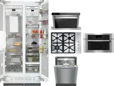 6 Piece Package Includes Refrigerator, Freezer, Cooktop, Wall Oven, Hood And Dishwasher