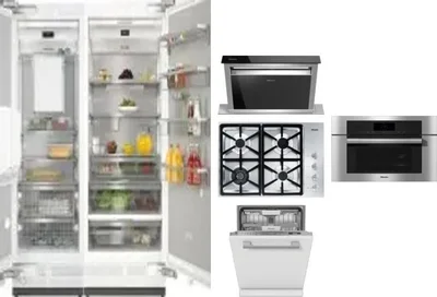 6 Piece Package Includes Refrigerator, Freezer, Cooktop, Wall Oven, Hood And Dishwasher