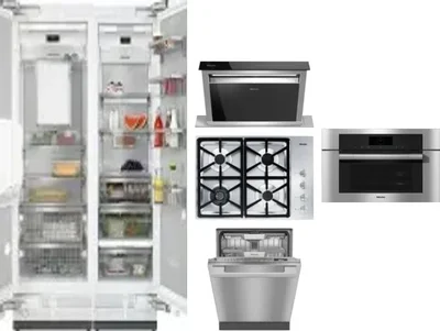 6 Piece Package Includes Refrigerator, Freezer, Cooktop, Wall Oven, Hood And Dishwasher