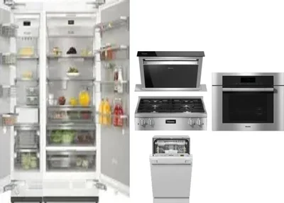 6 Piece Package Includes Refrigerator, Freezer, Cooktop, Wall Oven, Hood And Dishwasher