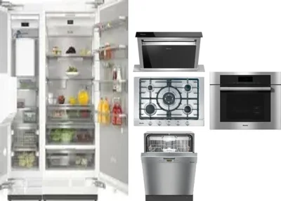 6 Piece Package Includes Refrigerator, Freezer, Cooktop, Wall Oven, Hood And Dishwasher