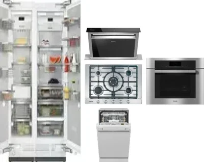 6 Piece Package Includes Refrigerator, Freezer, Cooktop, Wall Oven, Hood And Dishwasher