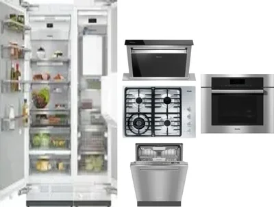 6 Piece Package Includes Refrigerator, Freezer, Cooktop, Wall Oven, Hood And Dishwasher