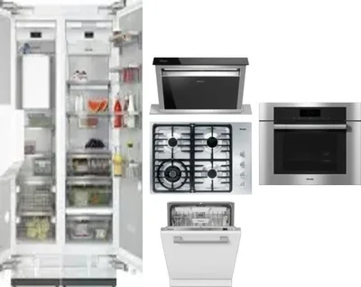 6 Piece Package Includes Refrigerator, Freezer, Cooktop, Wall Oven, Hood And Dishwasher