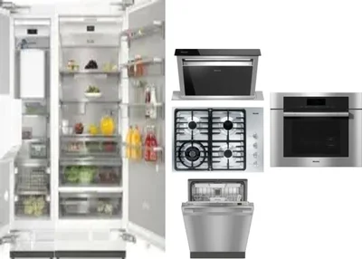 6 Piece Package Includes Refrigerator, Freezer, Cooktop, Wall Oven, Hood And Dishwasher