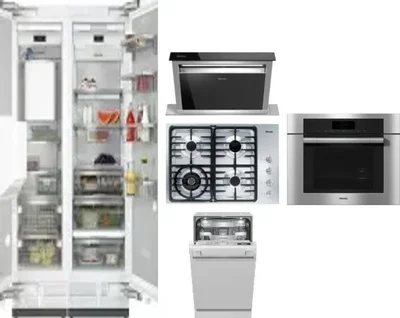 6 Piece Package Includes Refrigerator, Freezer, Cooktop, Wall Oven, Hood And Dishwasher