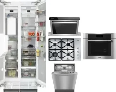 6 Piece Package Includes Refrigerator, Freezer, Cooktop, Wall Oven, Hood And Dishwasher