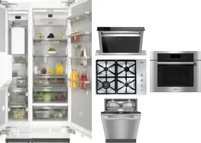 6 Piece Package Includes Refrigerator, Freezer, Cooktop, Wall Oven, Hood And Dishwasher