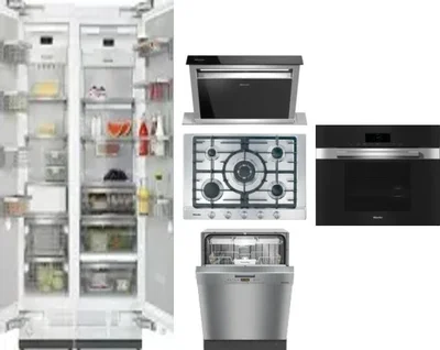 6 Piece Package Includes Refrigerator, Freezer, Cooktop, Wall Oven, Hood And Dishwasher