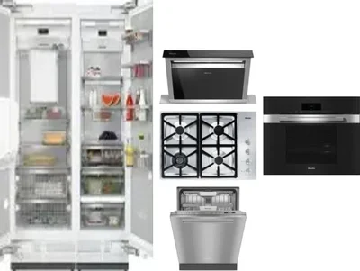 6 Piece Package Includes Refrigerator, Freezer, Cooktop, Wall Oven, Hood And Dishwasher