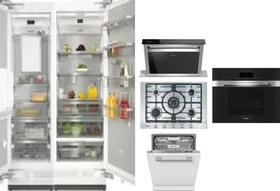6 Piece Package Includes Refrigerator, Freezer, Cooktop, Wall Oven, Hood And Dishwasher