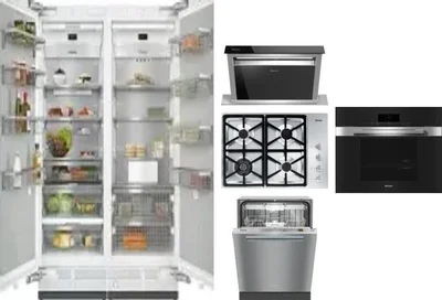 6 Piece Package Includes Refrigerator, Freezer, Cooktop, Wall Oven, Hood And Dishwasher