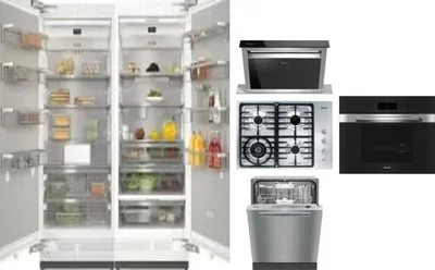 6 Piece Package Includes Refrigerator, Freezer, Cooktop, Wall Oven, Hood And Dishwasher