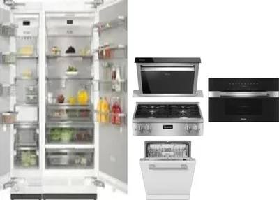 6 Piece Package Includes Refrigerator, Freezer, Cooktop, Wall Oven, Hood And Dishwasher