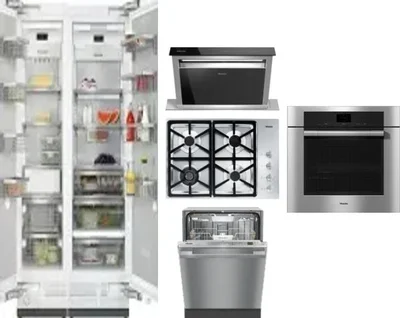6 Piece Package Includes Refrigerator, Freezer, Cooktop, Wall Oven, Hood And Dishwasher