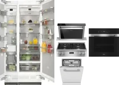 6 Piece Package Includes Refrigerator, Freezer, Cooktop, Wall Oven, Hood And Dishwasher