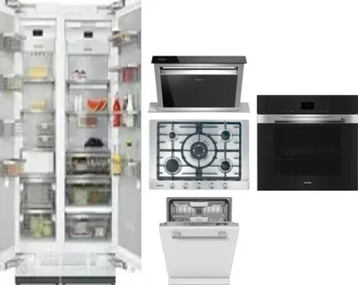 6 Piece Package Includes Refrigerator, Freezer, Cooktop, Wall Oven, Hood And Dishwasher