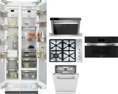 6 Piece Package Includes Refrigerator, Freezer, Cooktop, Wall Oven, Hood And Dishwasher