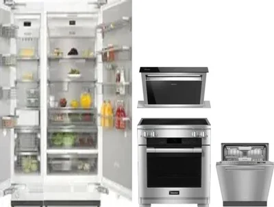 5 Piece Package Includes Refrigerator, Freezer, Range, Hood And Dishwasher