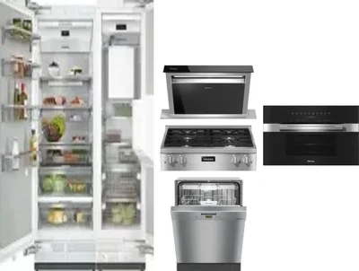 6 Piece Package Includes Refrigerator, Freezer, Cooktop, Wall Oven, Hood And Dishwasher