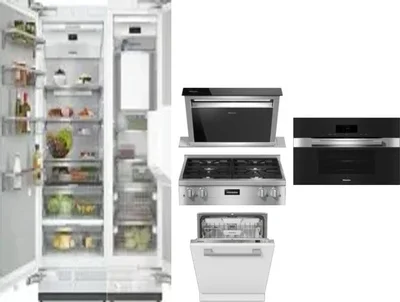 6 Piece Package Includes Refrigerator, Freezer, Cooktop, Wall Oven, Hood And Dishwasher
