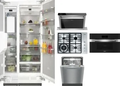 6 Piece Package Includes Refrigerator, Freezer, Cooktop, Wall Oven, Hood And Dishwasher