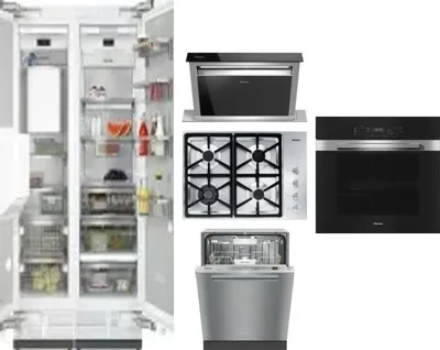 6 Piece Package Includes Refrigerator, Freezer, Cooktop, Wall Oven, Hood And Dishwasher