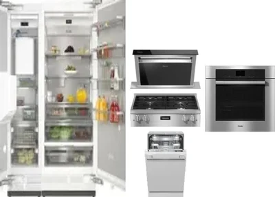 6 Piece Package Includes Refrigerator, Freezer, Cooktop, Wall Oven, Hood And Dishwasher