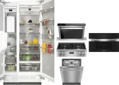 6 Piece Package Includes Refrigerator, Freezer, Cooktop, Wall Oven, Hood And Dishwasher
