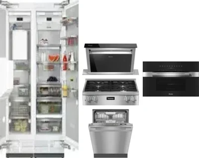 6 Piece Package Includes Refrigerator, Freezer, Cooktop, Wall Oven, Hood And Dishwasher