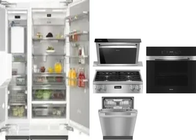 6 Piece Package Includes Refrigerator, Freezer, Cooktop, Wall Oven, Hood And Dishwasher