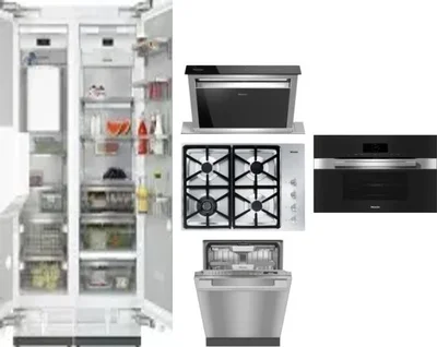 6 Piece Package Includes Refrigerator, Freezer, Cooktop, Wall Oven, Hood And Dishwasher